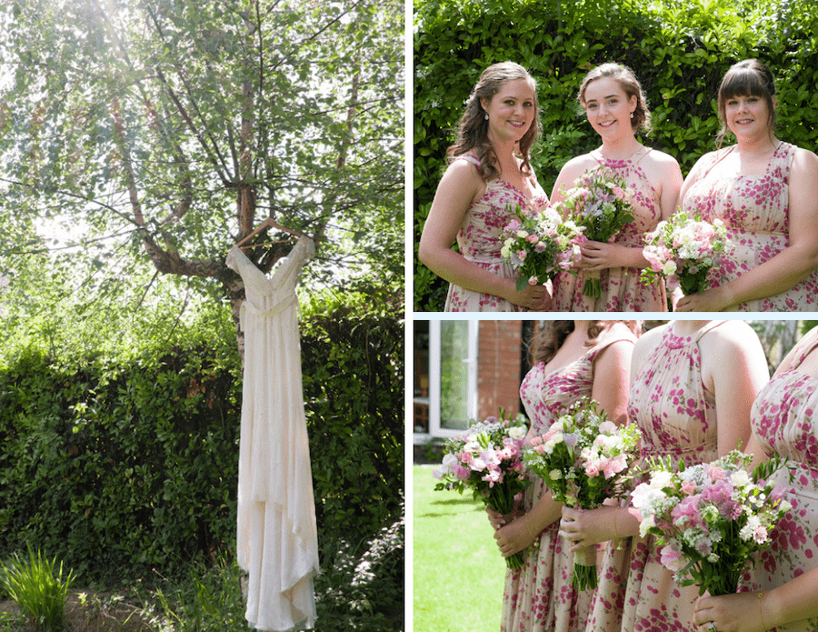 Floral bridesmaid dresses ready for Bodenham Arboretum Tipi Wedding