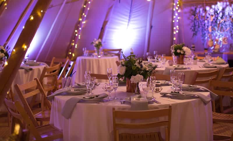 Round Table seating in a Tipi 