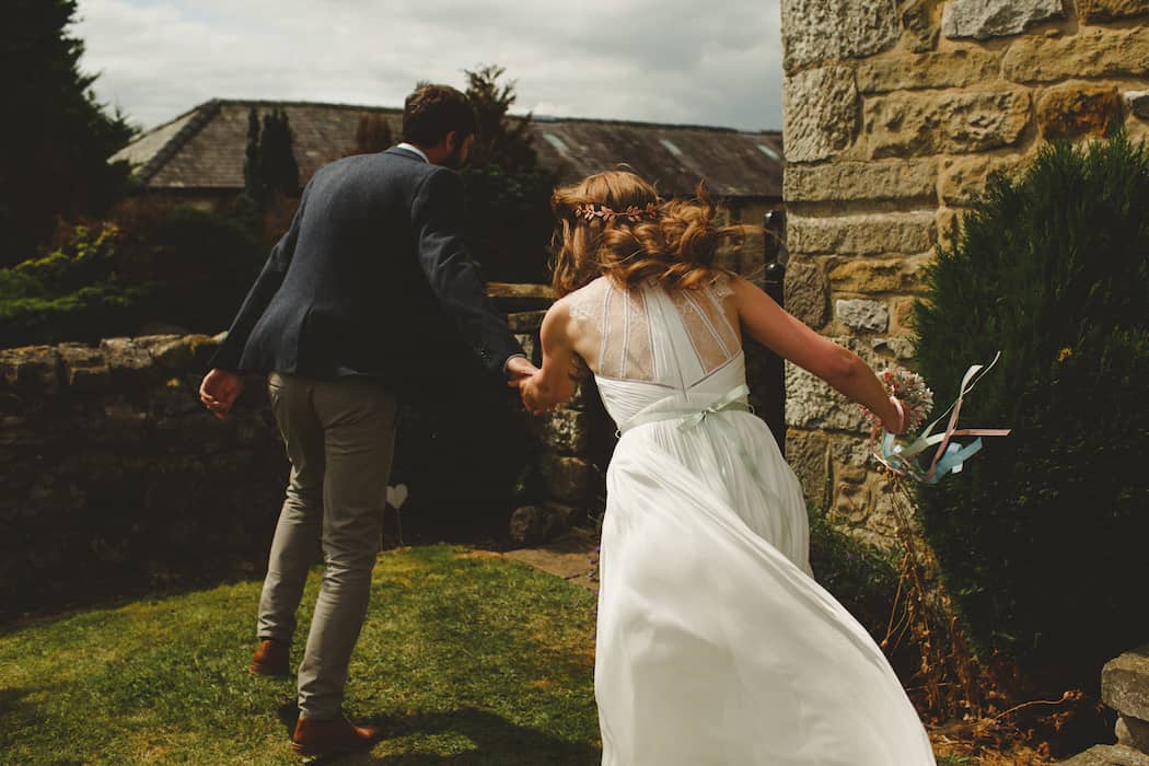 Outdoor wedding ceremony at Shiningford Manor, Derbyshire