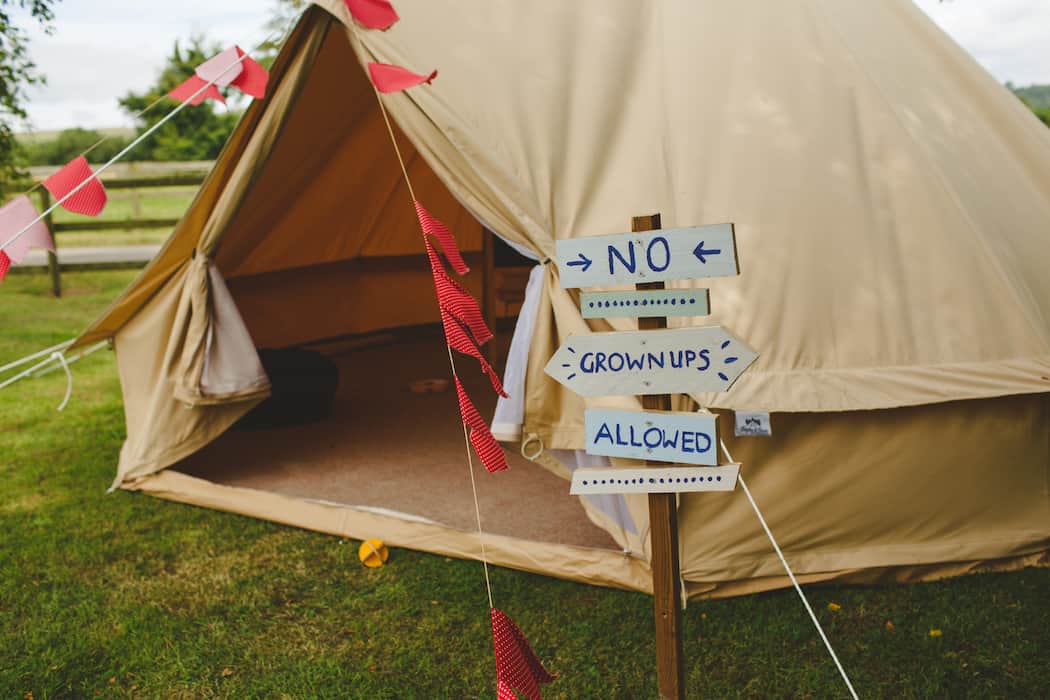Entertaining children at weddings with their own den and space 