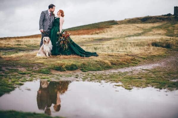 Bradgate park wedding photo including the family dog