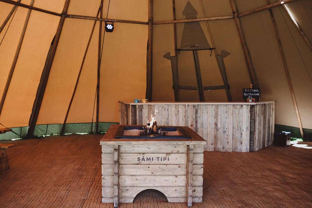 Large Rustic Bar perfect for a 250 guest celebration within the tipis or Sailcloth Tent