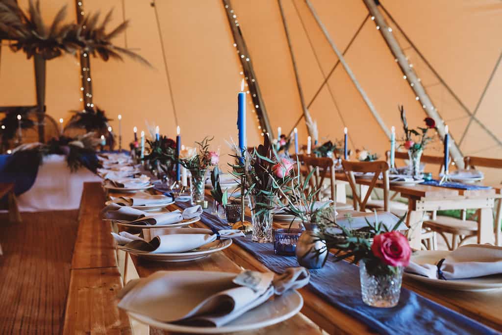 Boho styling inspiration with hand dyed table runners