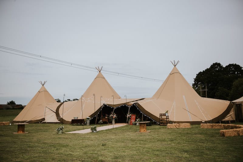 Two giant hats and chill out tipi at Cuttle Brook, Swarketone at Waterfront Wedding Venue Two giant hats and chill out tipi at Cuttle Brook, Swarketone