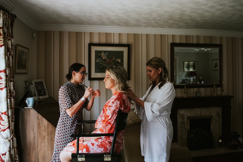 Bride getting ready