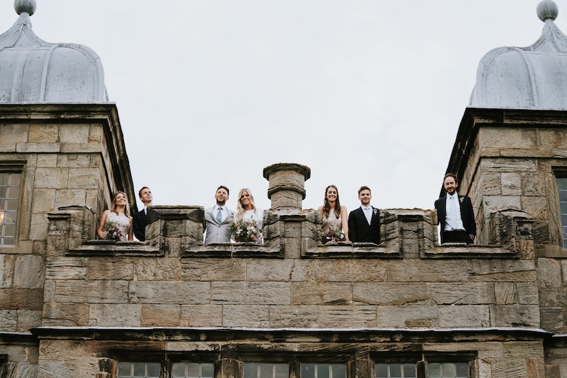 all bridal party at The pavilion, Swarkestone