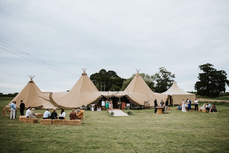 Two Giant Hats with Chill-Out Tipi at cuttle brook, swarkestone, derbyshire