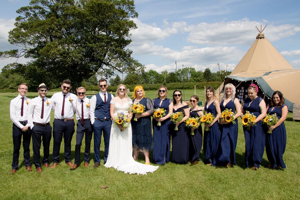 Yellow and Navy tipi wedding celebration