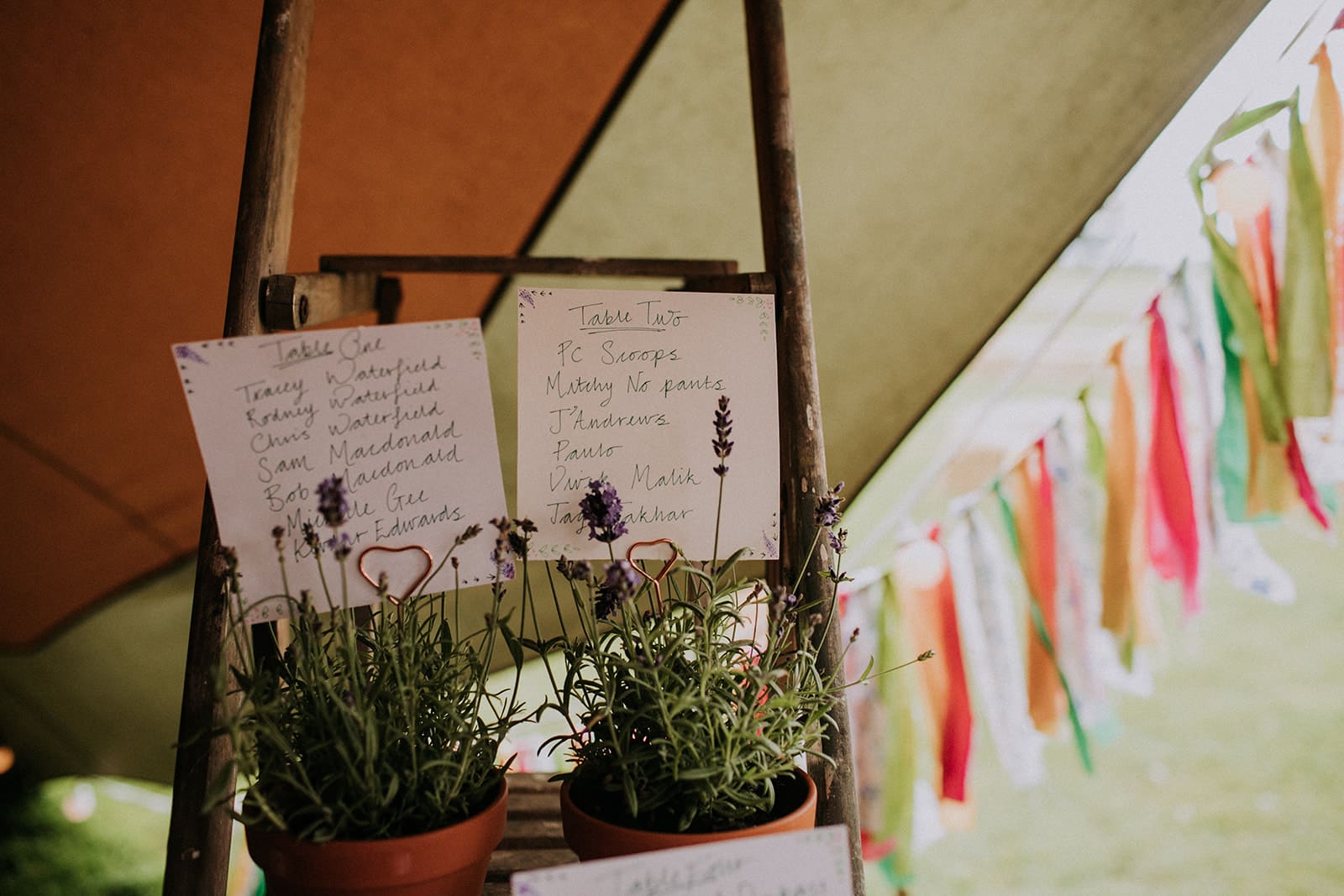 Herb Ladder seating plan - cattows farm wedding with sami tipi