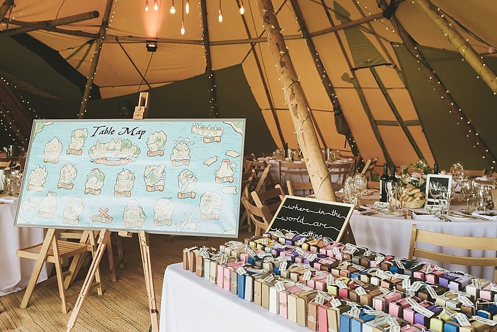 Travel Themed Tipi Wedding