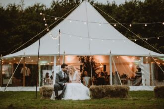 One pole sailcloth tent marquee wedding