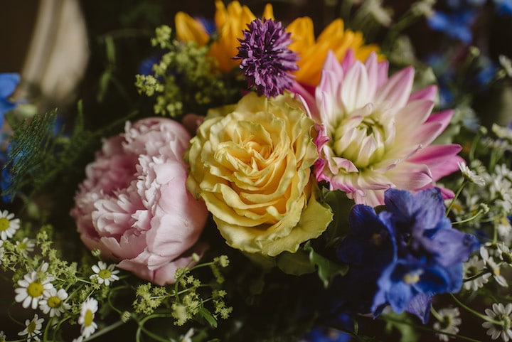 Colourful tipi wedding
