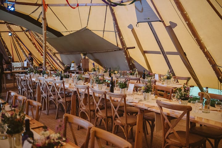 Colourful tipi wedding