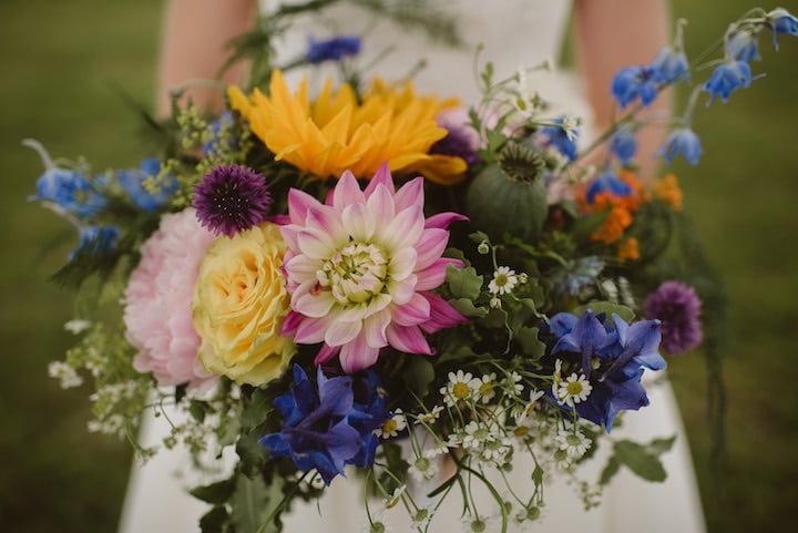 Colourful tipi wedding