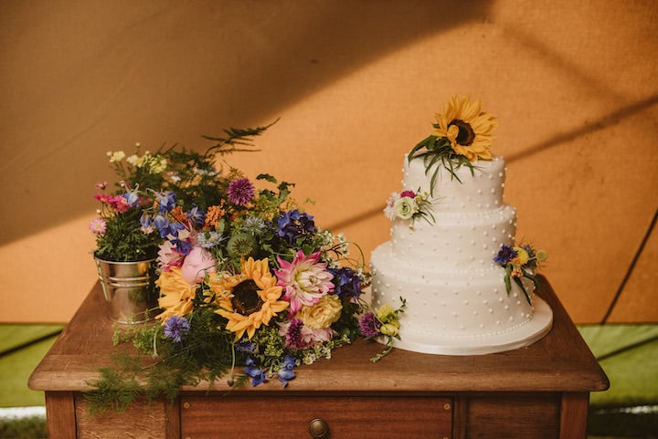 Colourful tipi wedding