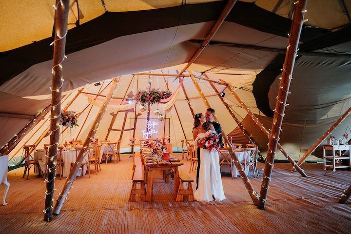 Vibrant Colourful Wedding Tipi Styling
